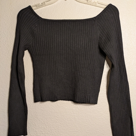 Wild Fable Black  Ribbed Long Sleeve Blouse Size Medium Pre-owned - Picture 7 of 7